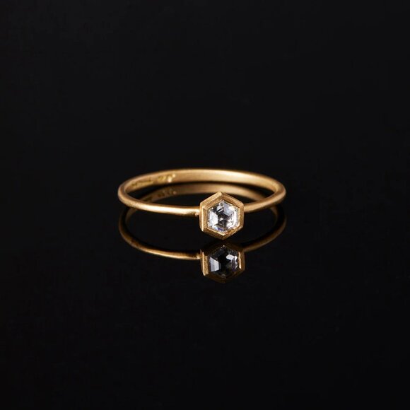 One-of-a-Kind Diamond Ring and Wedding Band Set by Satomi Kawakita - Picture 4 of 7